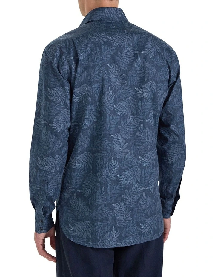 Almagro Printed Shirt in Dark Denim image 4