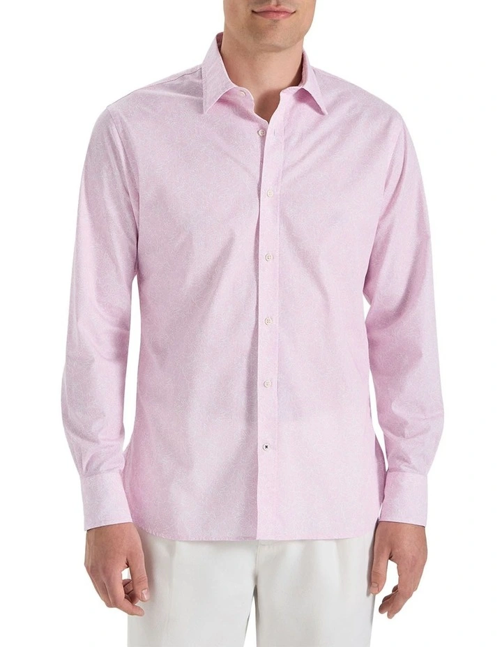 Belleville Printed Shirt in Pink White image 3