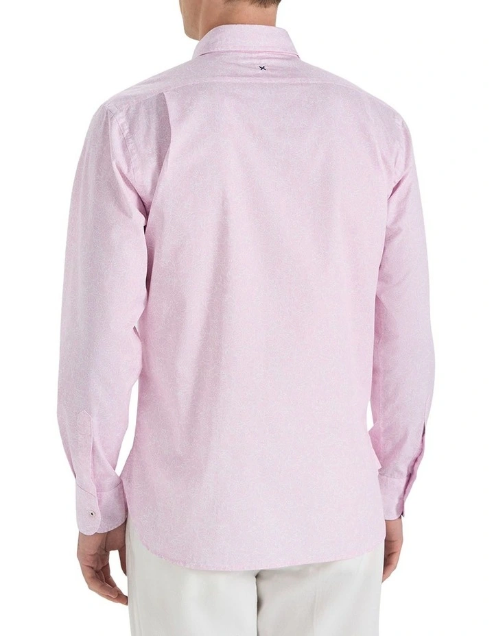 Belleville Printed Shirt in Pink White image 4