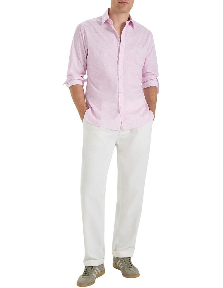 Belleville Printed Shirt in Pink White image 5