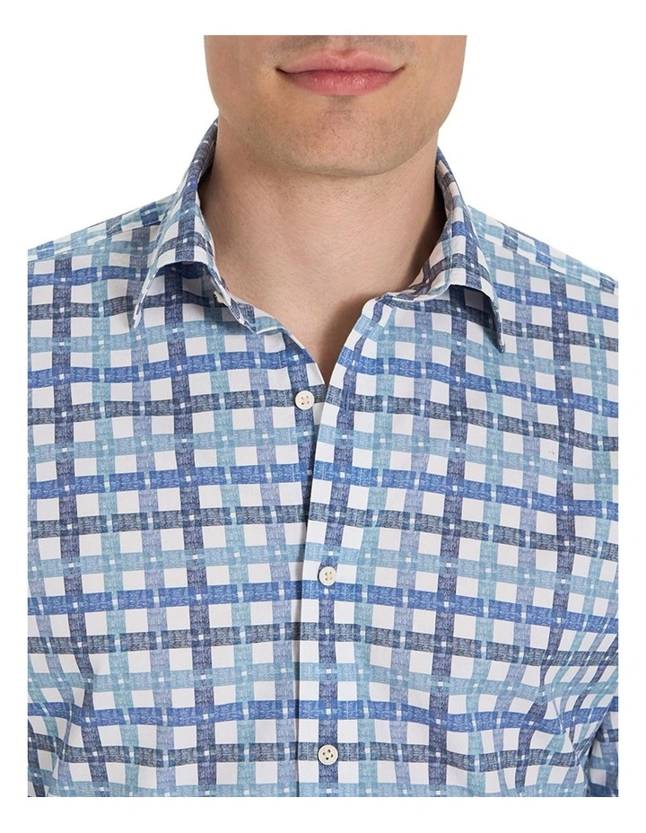 Devenson Check Shirt in Blue White image 2