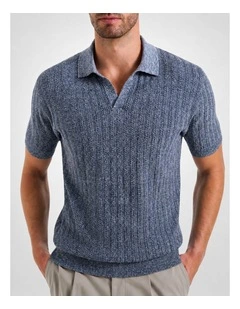 Harper SS Polo in Denim