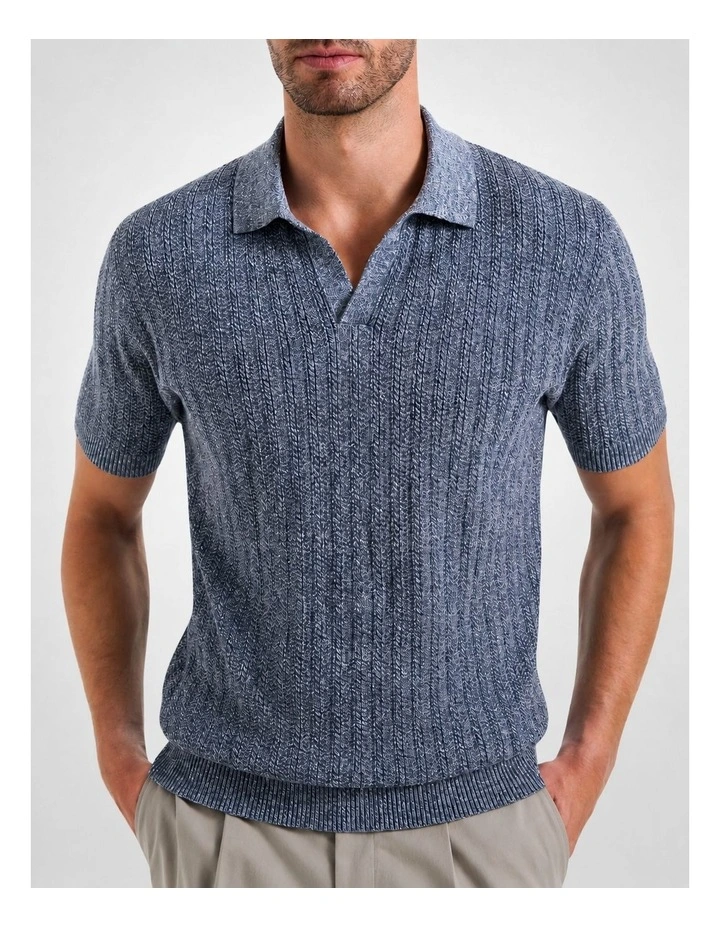 Harper SS Polo in Denim image 1