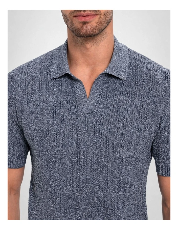 Harper SS Polo in Denim image 2