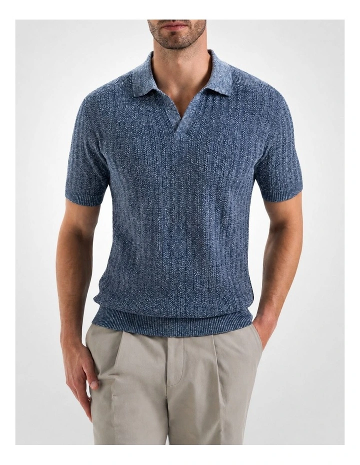 Harper SS Polo in Denim image 3
