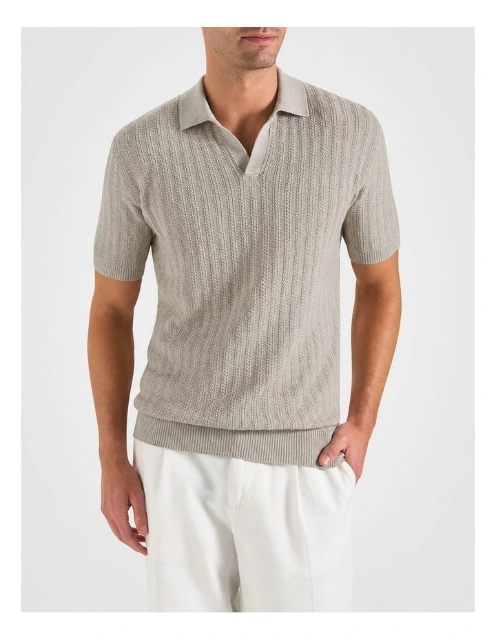 Harper SS Polo in Ecru image 1
