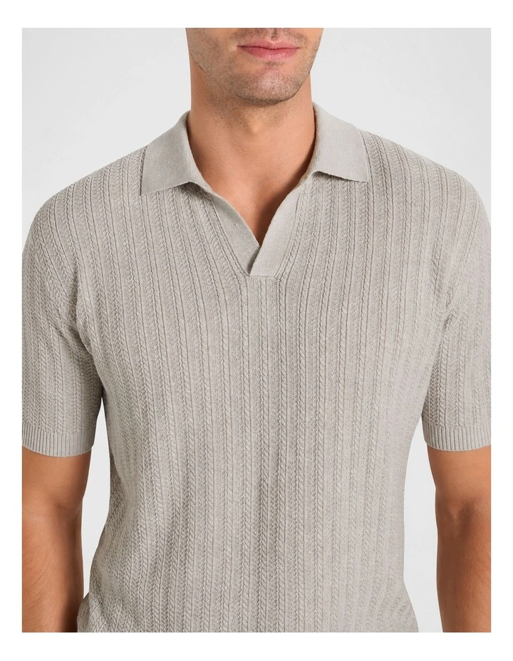 Harper SS Polo in Ecru image 3