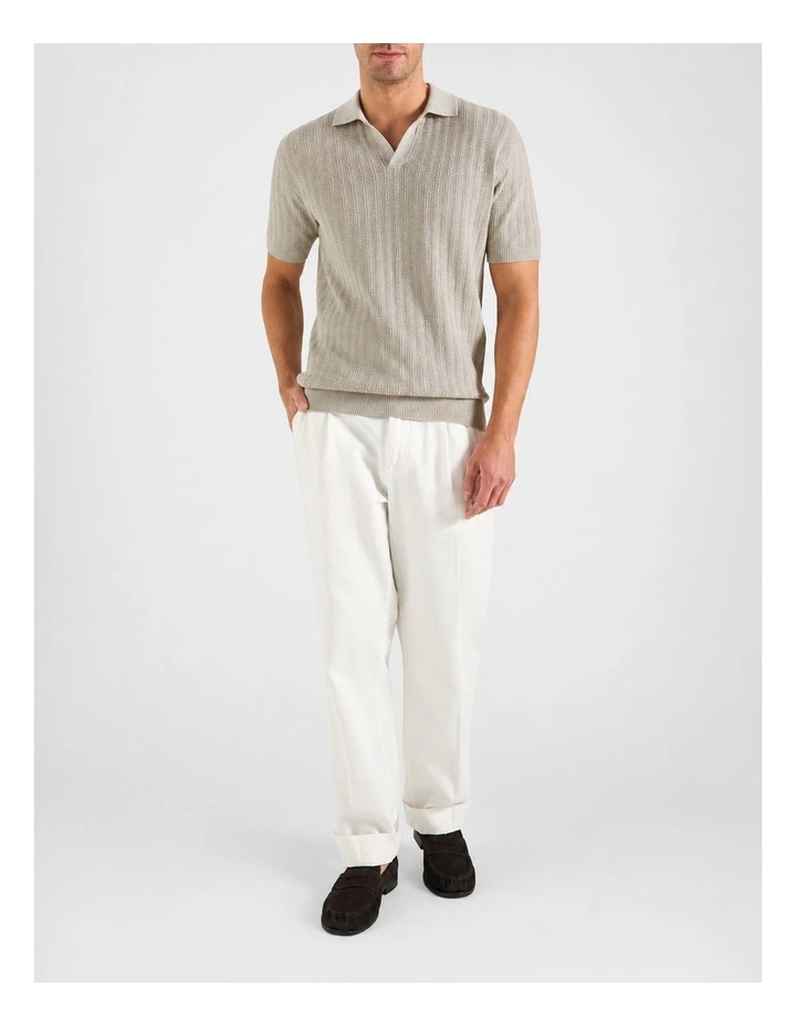 Harper SS Polo in Ecru image 4