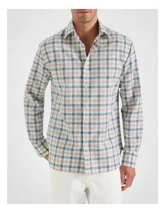 Henley Check Shirt in Blue Multi