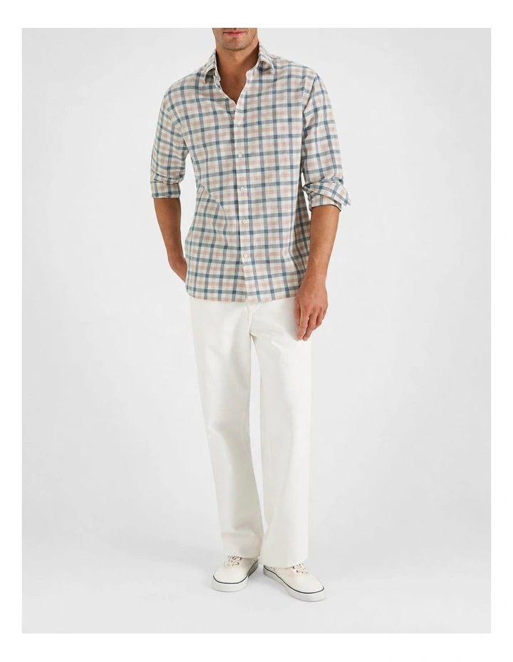 Henley Check Shirt in Blue Multi image 5