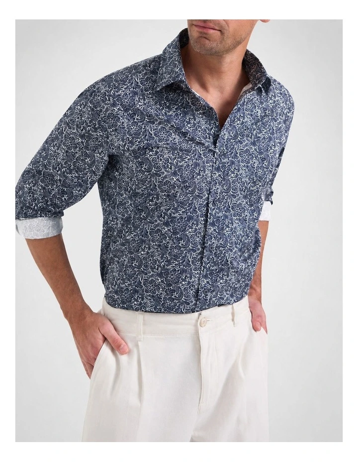 Laurier Printed Shirt in Indigo image 1