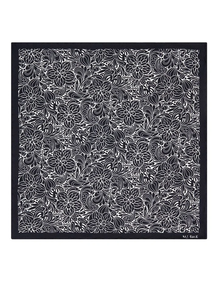 Belleville Pocket Square in Black White image 1