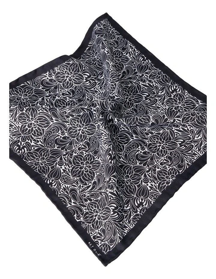 Belleville Pocket Square in Black White image 2