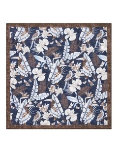 Bonassola  Pocket Square in Brown Blue Sky