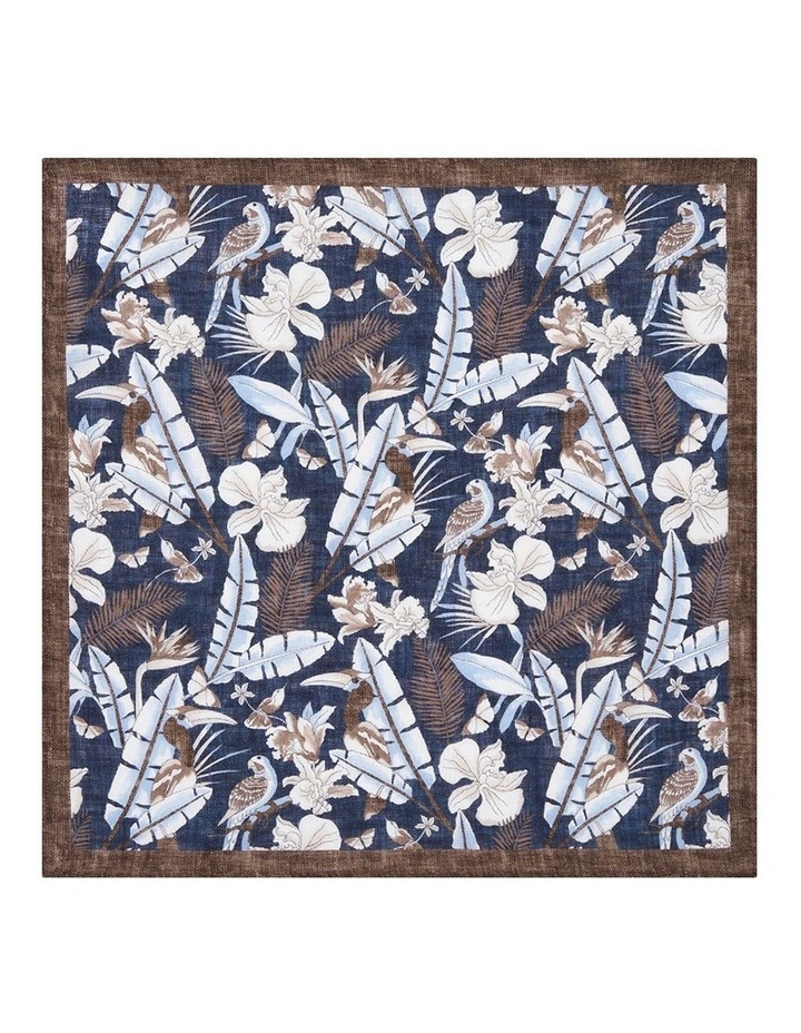 Bonassola Pocket Square in Brown Blue Sky image 1