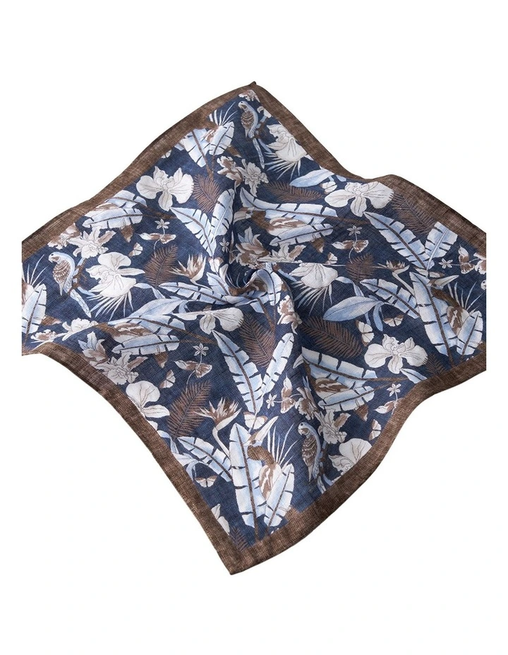 Bonassola Pocket Square in Brown Blue Sky image 3