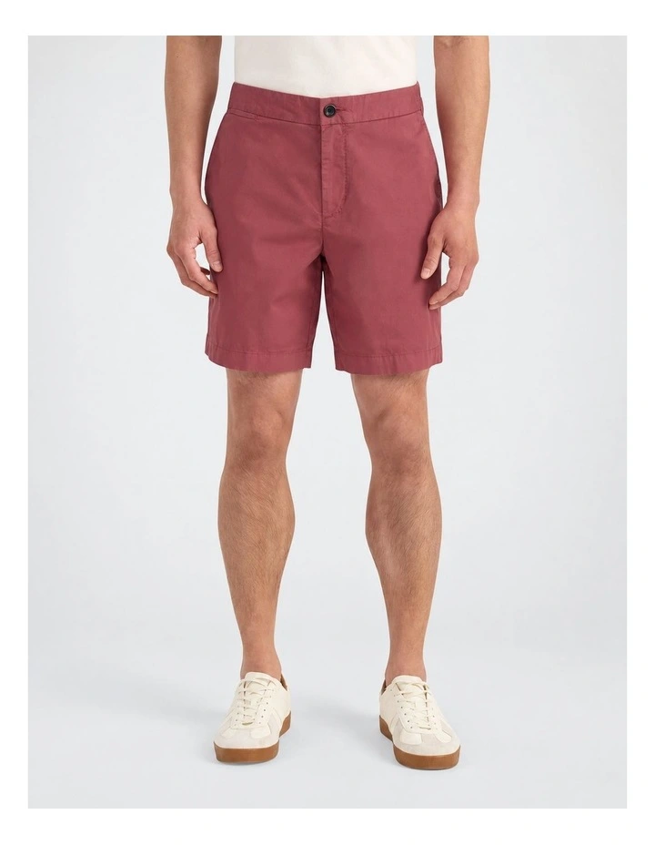 Bradley Twill Side Tab Short in Berry image 1
