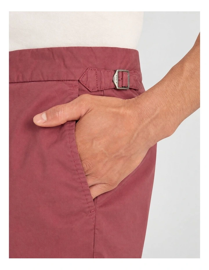 Bradley Twill Side Tab Short in Berry image 3