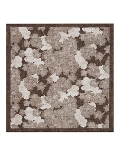 Civita Pocket Square in Brown White