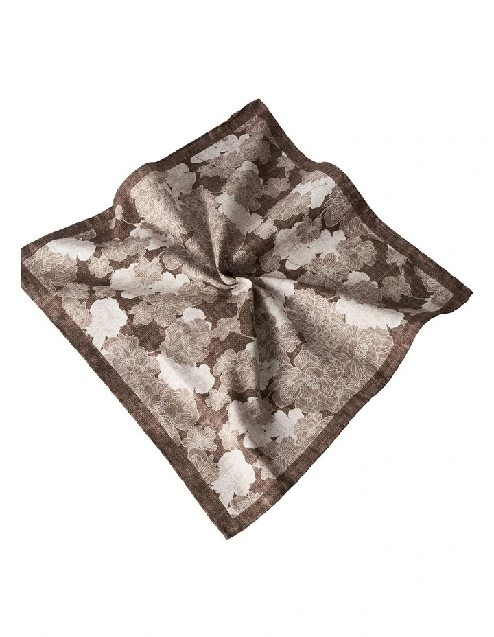 Civita Pocket Square in Brown White image 2