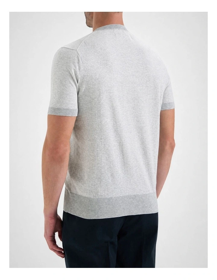 Elba Stripe Knit Tee in Grey Neutral image 4