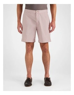 Farrelly Dobby Side Tab Short in Chalk Pink