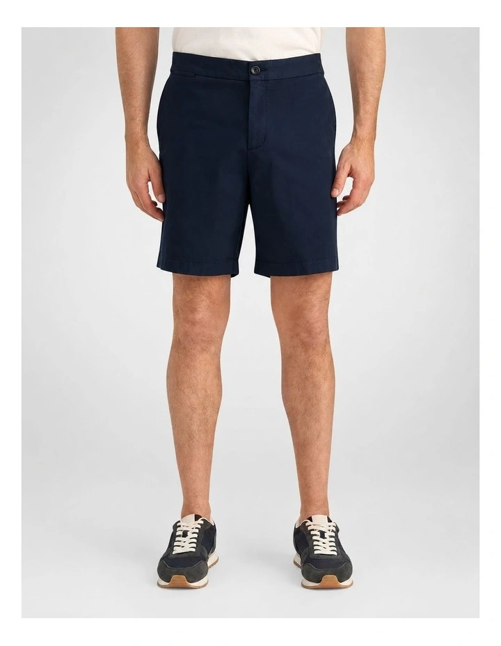 Farrelly Dobby Side Tab Short in Navy image 1