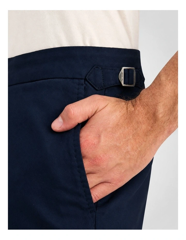 Farrelly Dobby Side Tab Short in Navy image 3