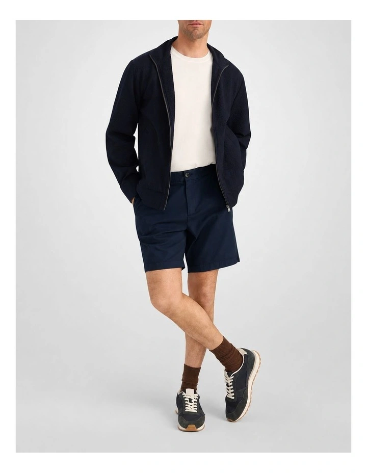 Farrelly Dobby Side Tab Short in Navy image 4