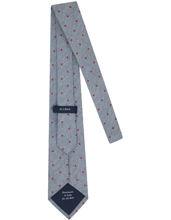 Filato Tie in Red Navy White image 3