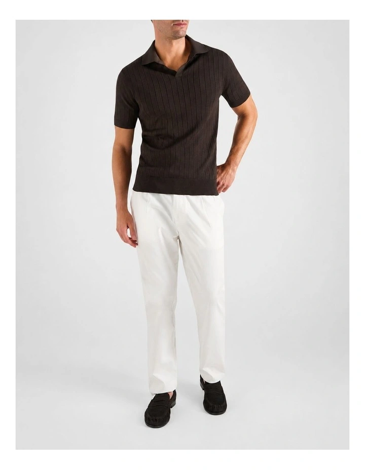 Haddington Cot Silk Knit Polo in Chocolate image 4