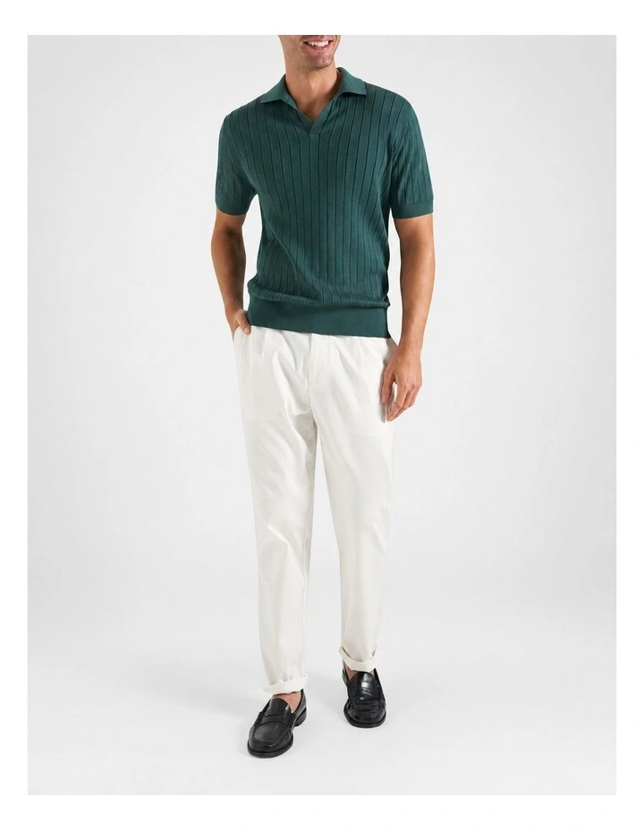 Haddington Cot Silk Knit Polo in Green image 4