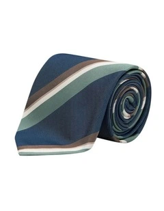 Hoffman Tie in Navy Green Brown