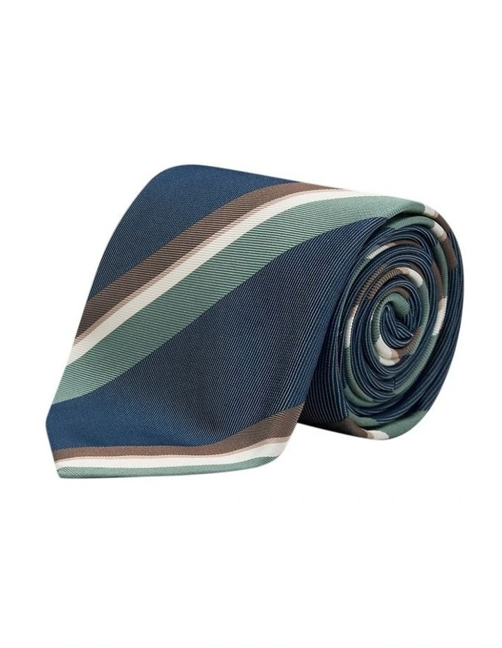 Hoffman Tie in Navy Green Brown image 1