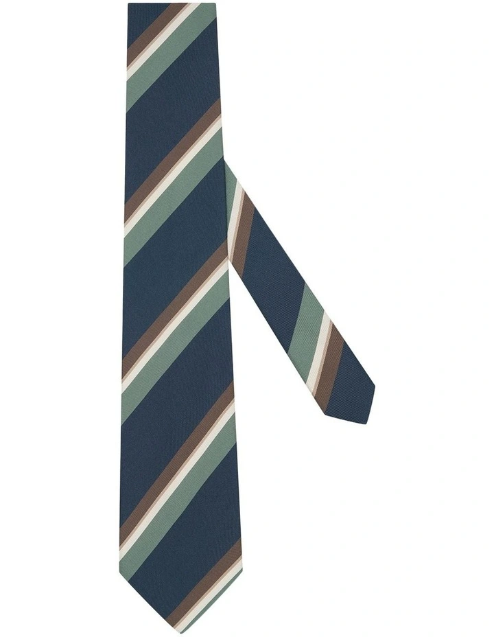 Hoffman Tie in Navy Green Brown image 2