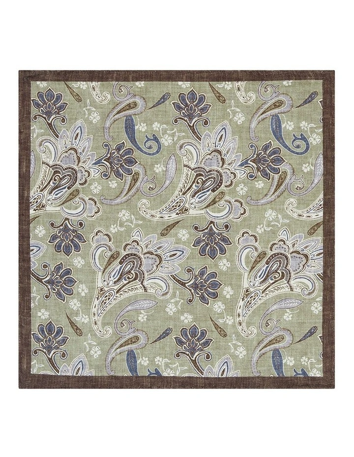 Ravenna Pocket Square in Green Brown Navy image 1