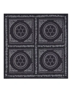 Redlow Pocket Square in Charcoal White