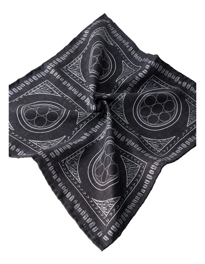 Redlow Pocket Square in Charcoal White image 3