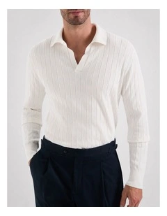 Seton Cot Silk Knit LS Polo