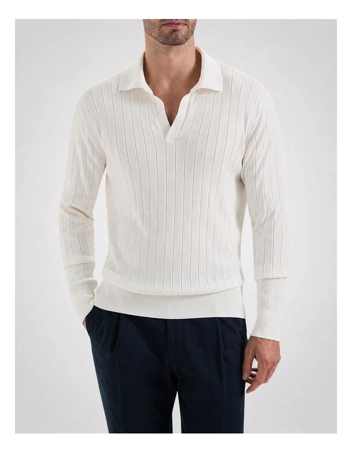 Seton Cot Silk Knit LS Polo image 3