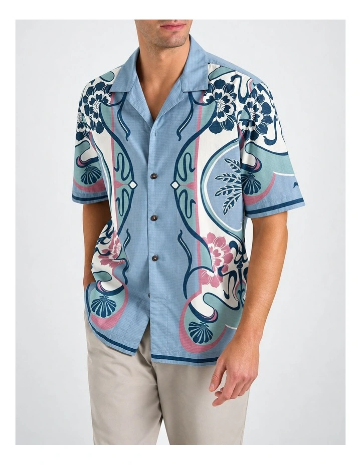Tangara Camp Collar Shirt in Blue Multi image 3