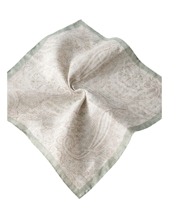 Viareggio Pocket Square in Green Sand Brown image 4
