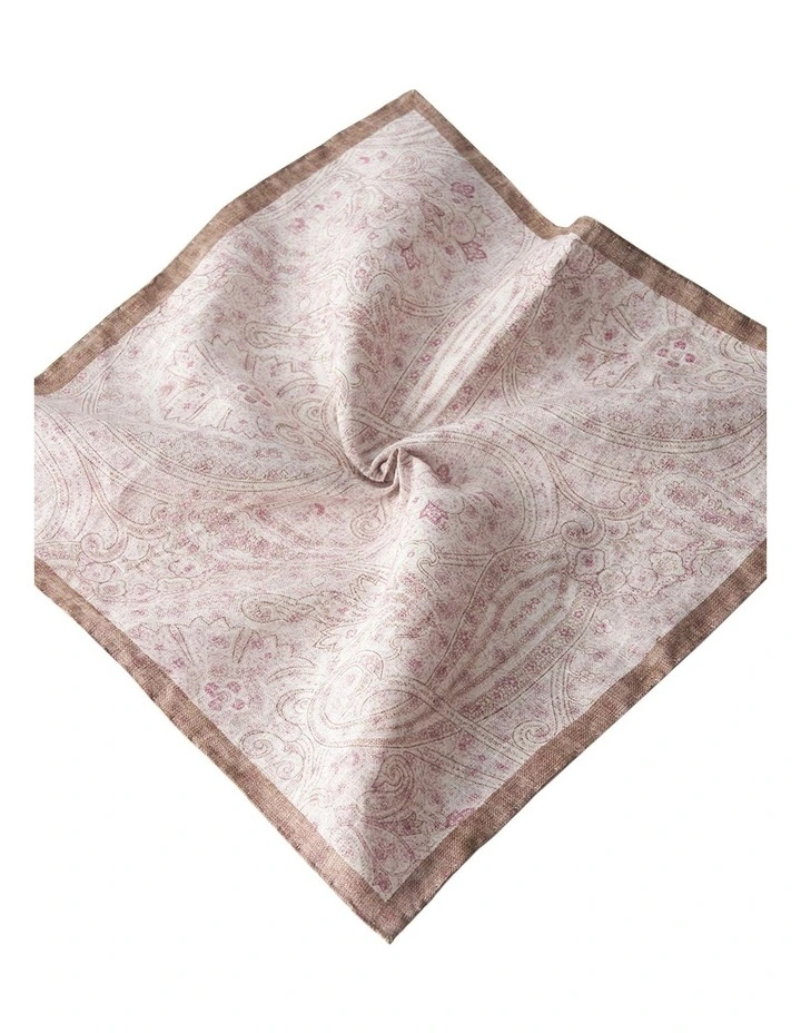 Viareggio Pocket Square in Sand Red Brown image 4