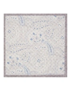 Viareggio Pocket Square in Sand Silver Blue