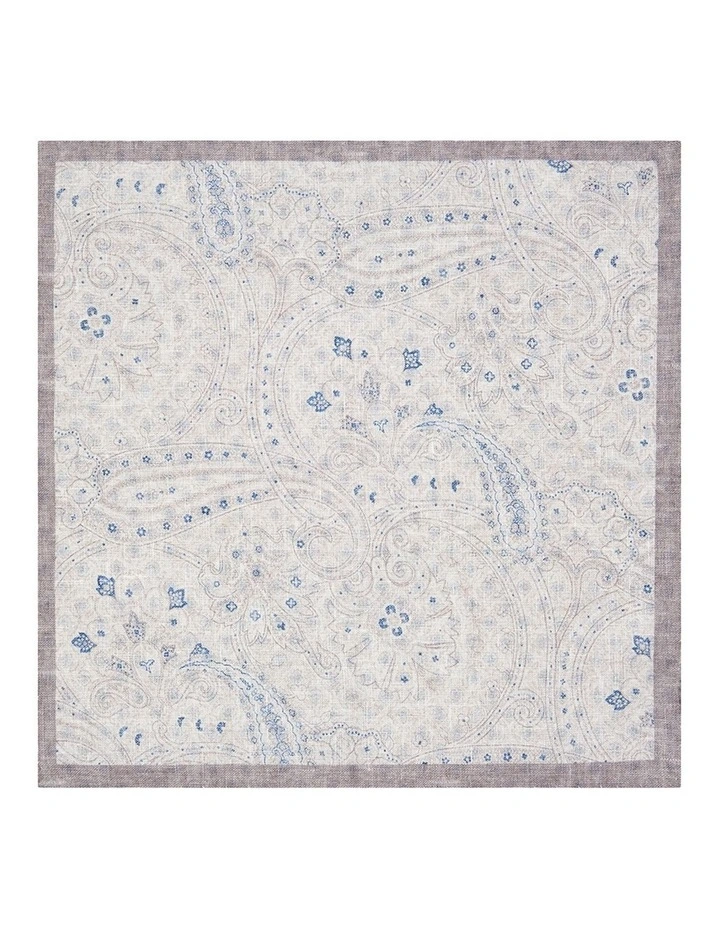 Viareggio Pocket Square in Sand Silver Blue image 1