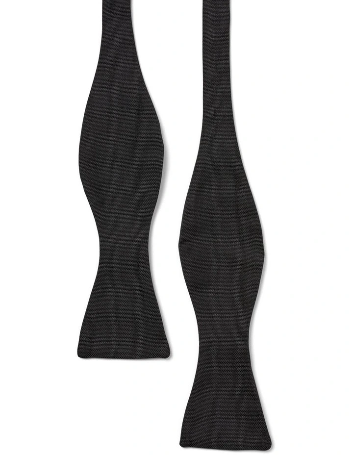Double Sided Self Tie Silk Bow Tie In Black image 1