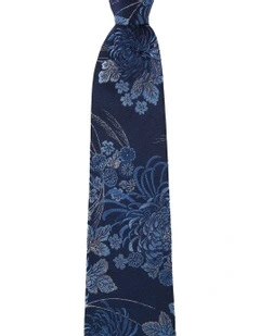 Crisantemo Silk Tie in Blue