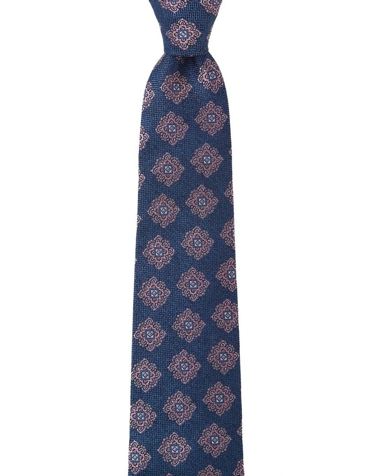 Piazza Foulard Silk Tie In Pink image 1
