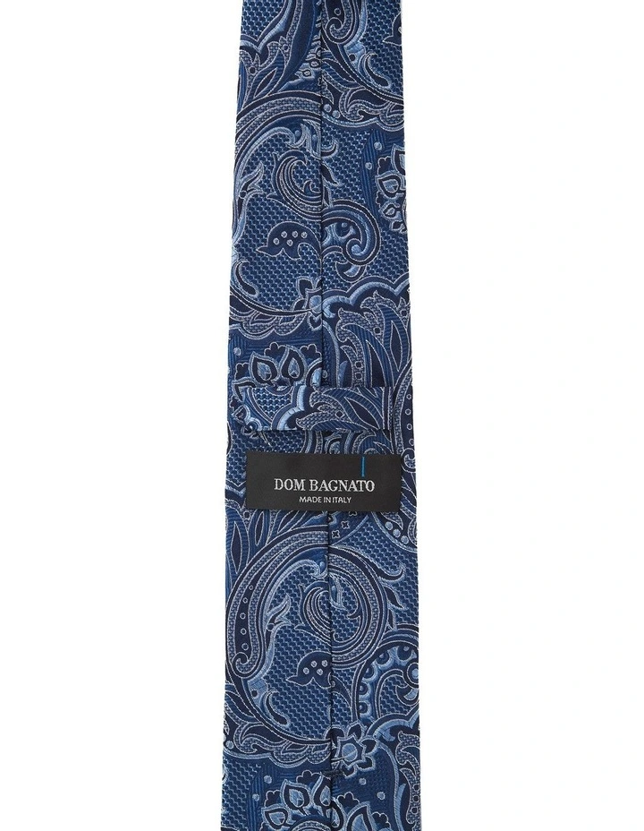 Pavone Paisley Silk Tie in Blue image 2