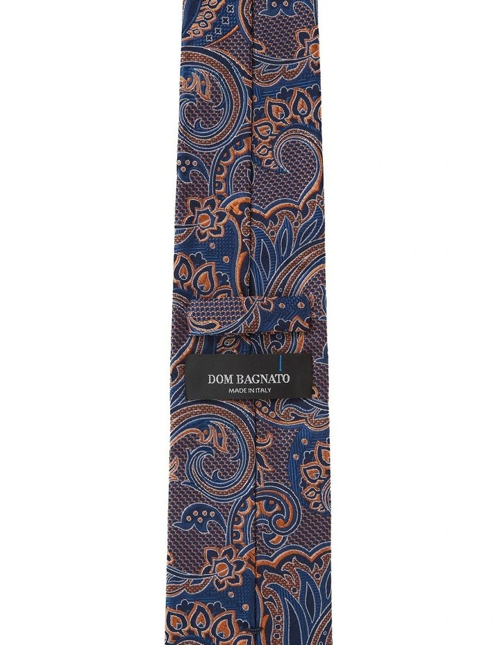 Pavone Paisley Silk Tie in Orange image 2